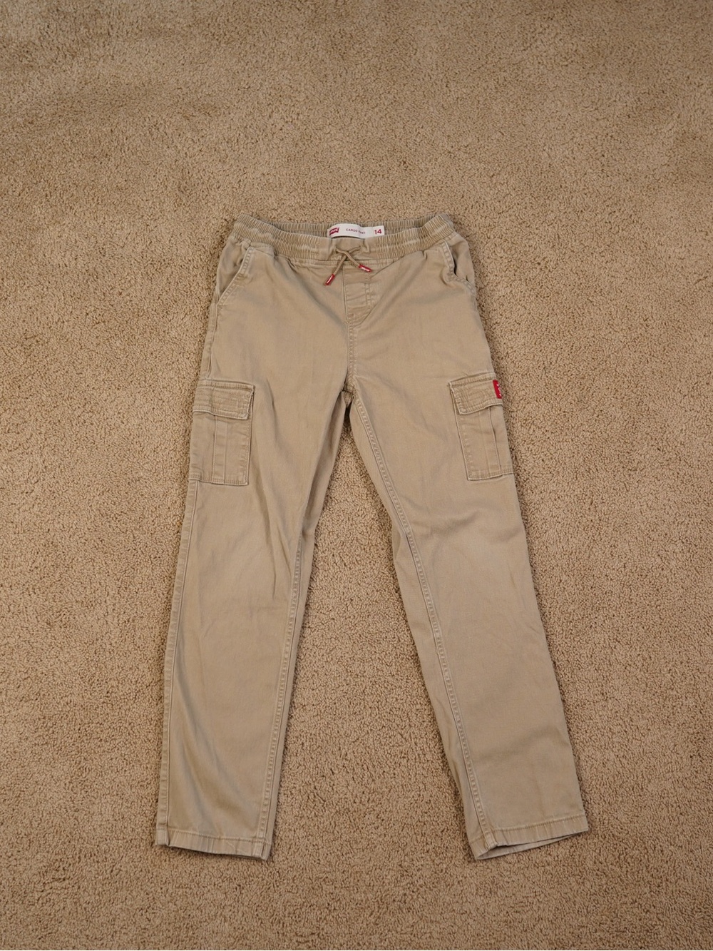 Levi's Kids Khaki Cargo Pants with Drawstring